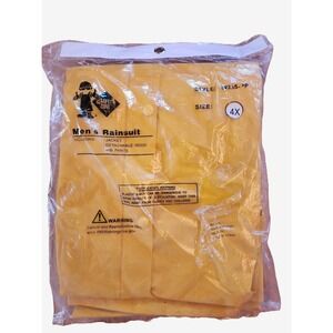Safety Zone Men's Yellow Rain Suit 4X Jacket and Bib Pants